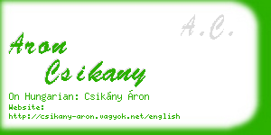 aron csikany business card